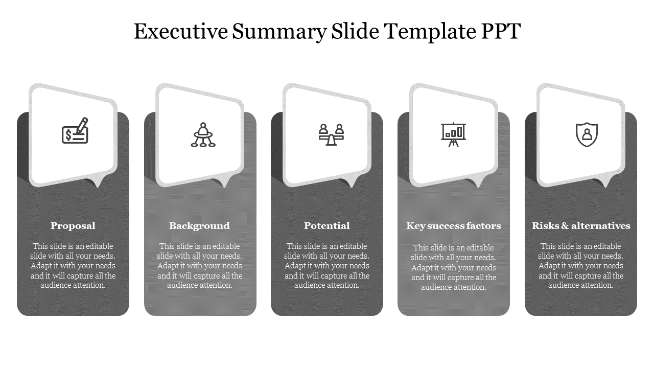 executive summary slide template ppt-Gray